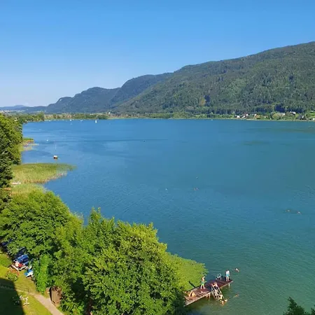 Daire Anja Seeblickappartement Haus Haensel U Gretel Am Ossiacher See, Hallenbad, Skiarena Gerlitzen